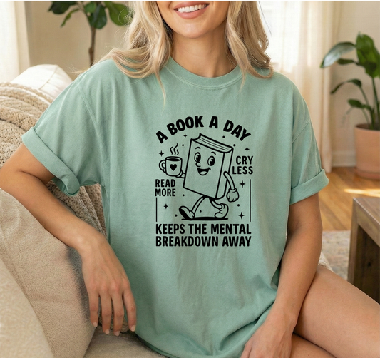 A Book a day black Unisex Comfort Colors Bay Tshirt