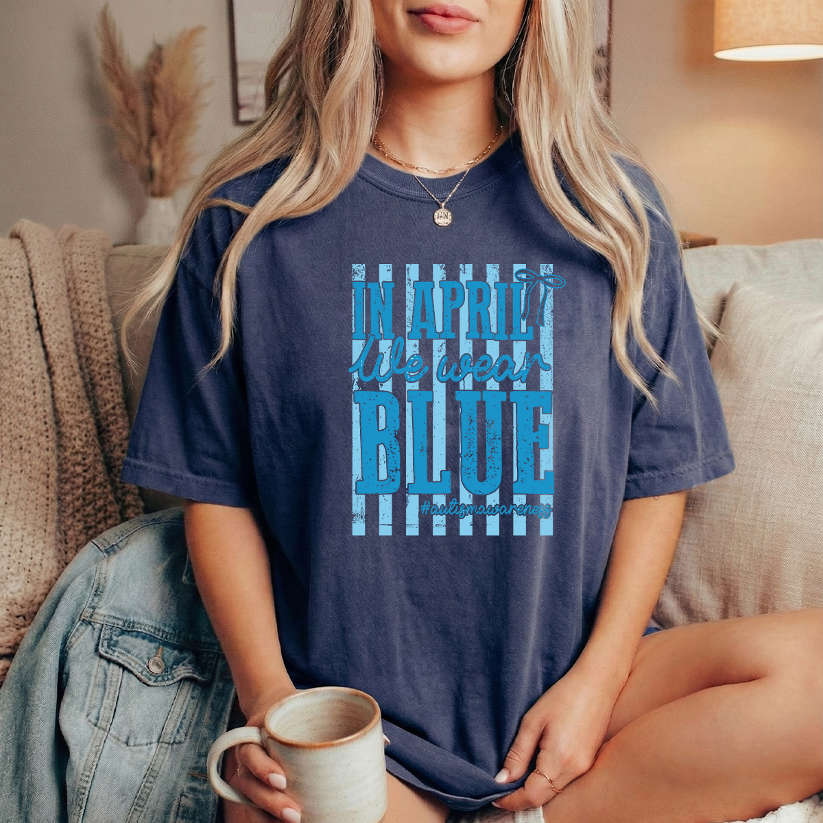 April Blue Unisex Navy Comfort Colors Tshirt