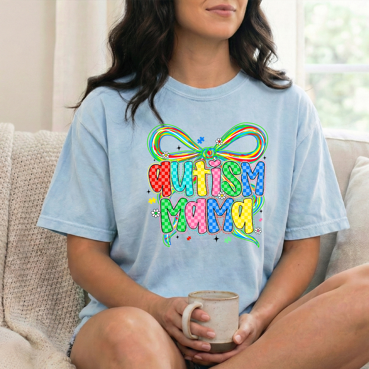 Autism Mama Unisex Chambray Comfort Colors Tshirt