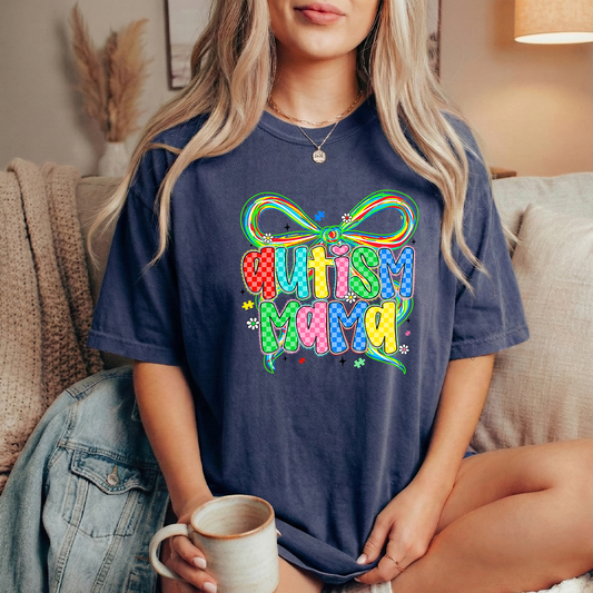 Autism Mama Unisex Navy Comfort Colors Tshirt