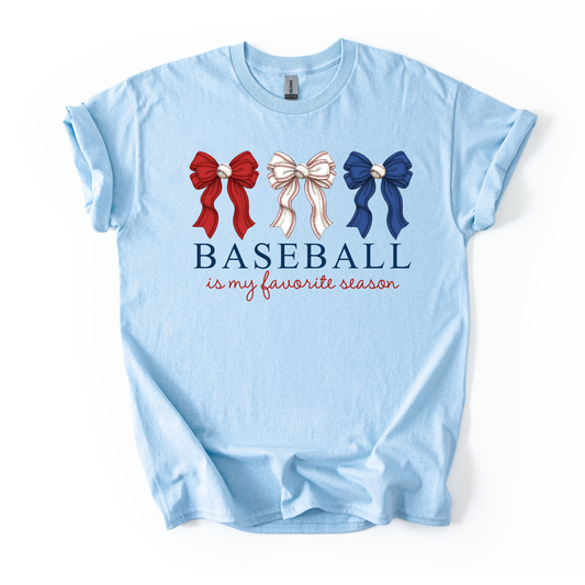 Baseball Fav Season Unisex Light Blue Gildan Tshirt