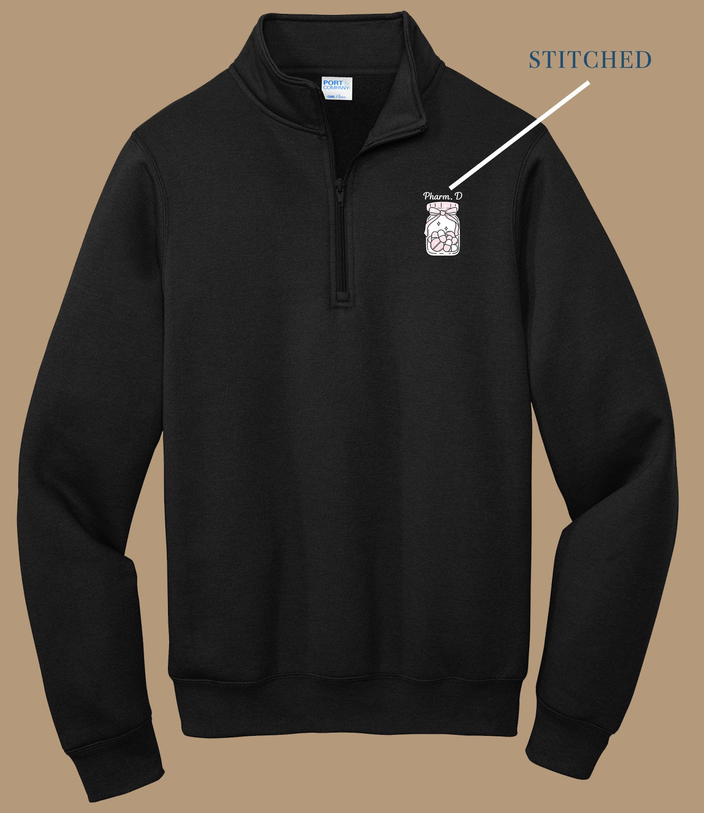 Pharm D Embroidered 1/4 zip Pullover