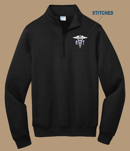RT Cadeuceus Port & Co. Embroidered 1/4 zip Fleece Pullover