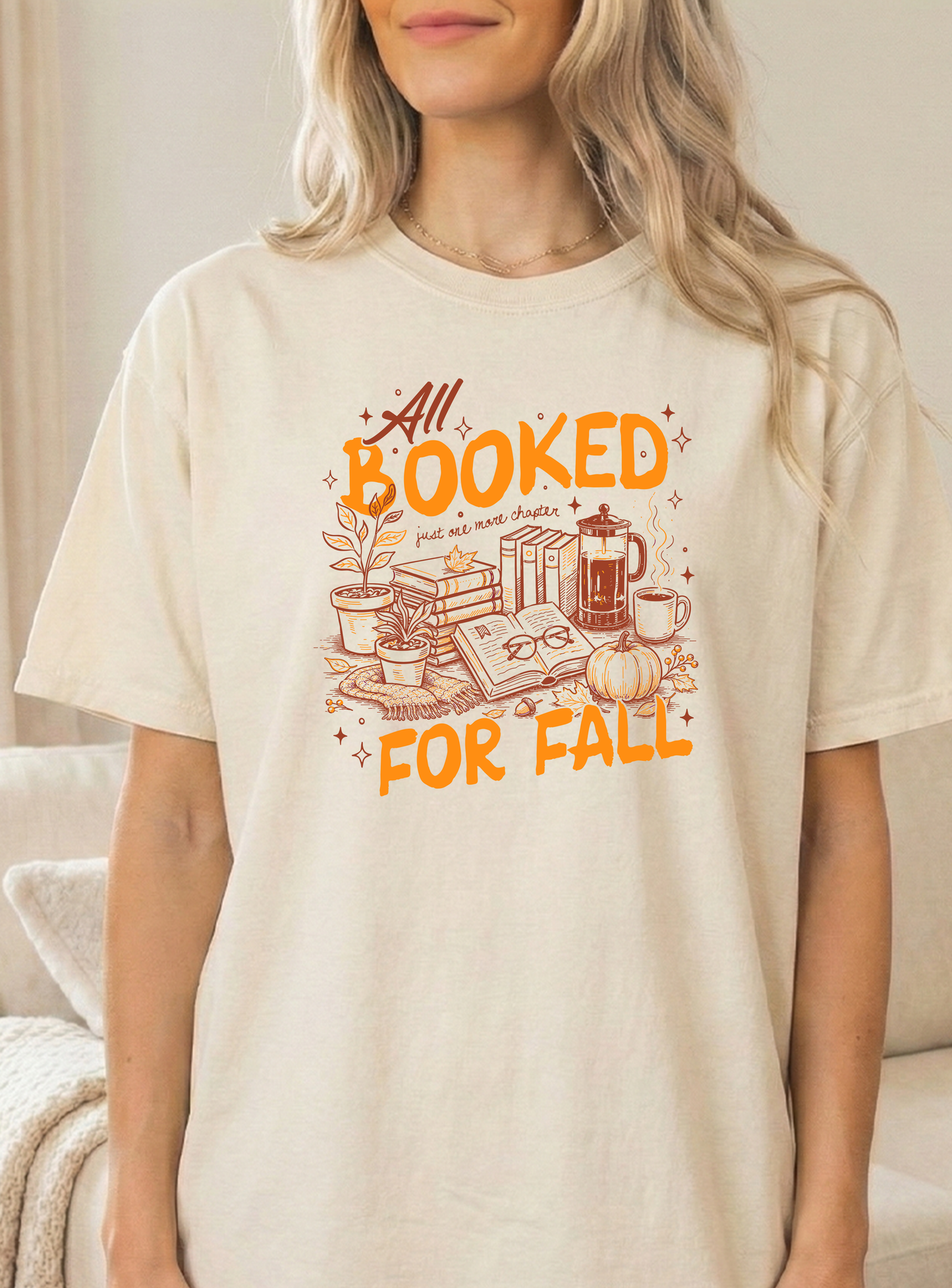 Booked for Fall Unisex Ivory Comfort Colors Tshirt