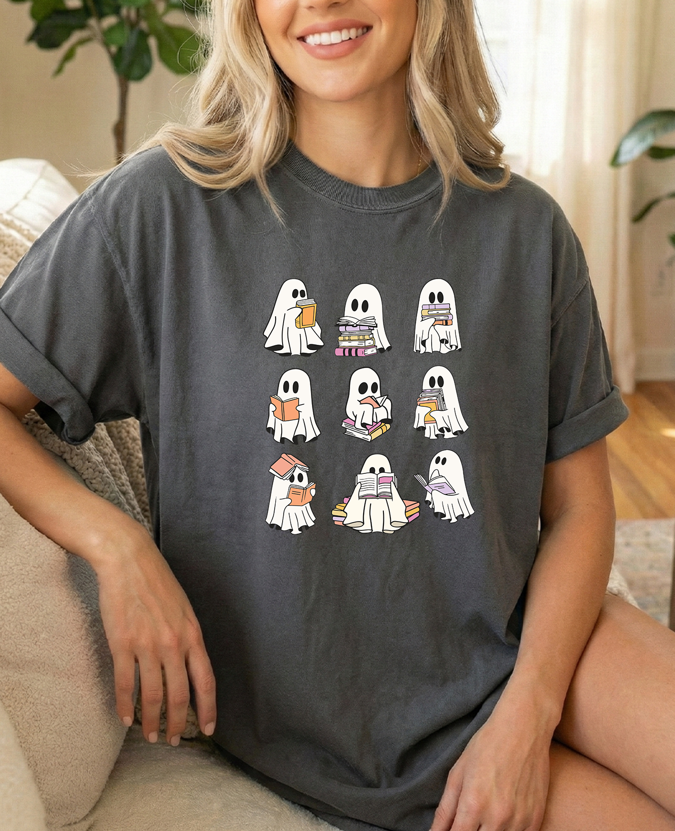 Books ghost Unisex Pepper Comfort Colors Tshirt