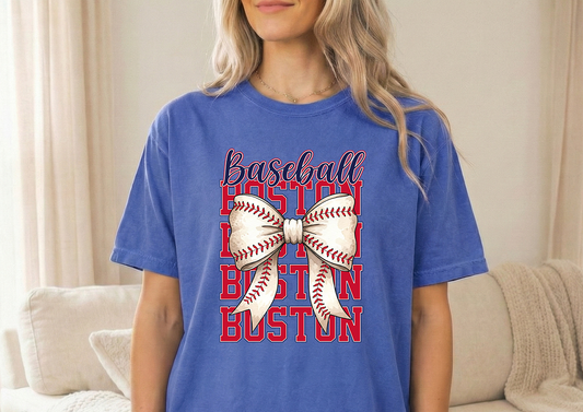 Boston Boston Baseball Unisex Flo Blue Comfort Colors Tshirt