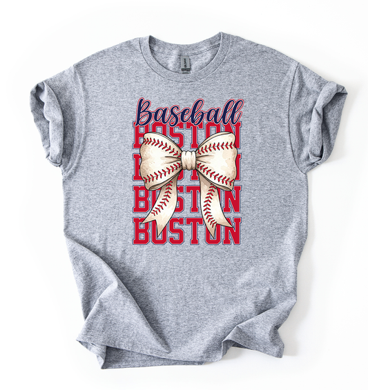 Boston Boston Baseball Unisex Sports Grey Gildan Tshirt