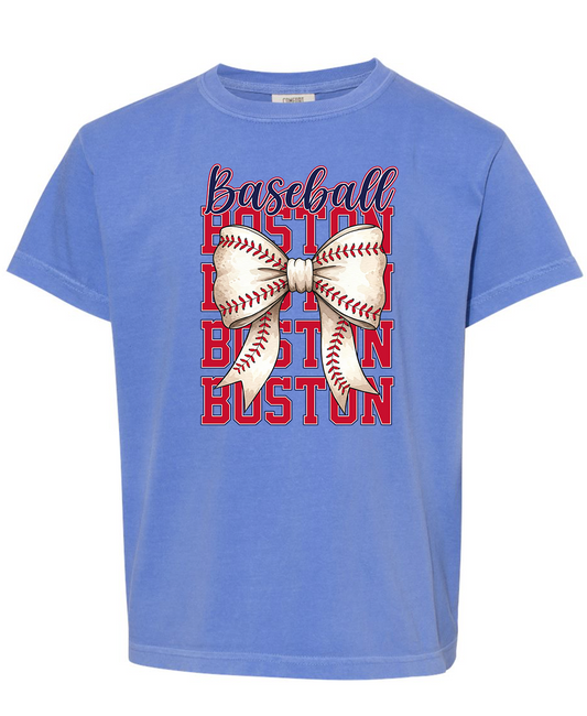 Boston Boston Baseball Youth FloBlue Comfort Colors Tshirt