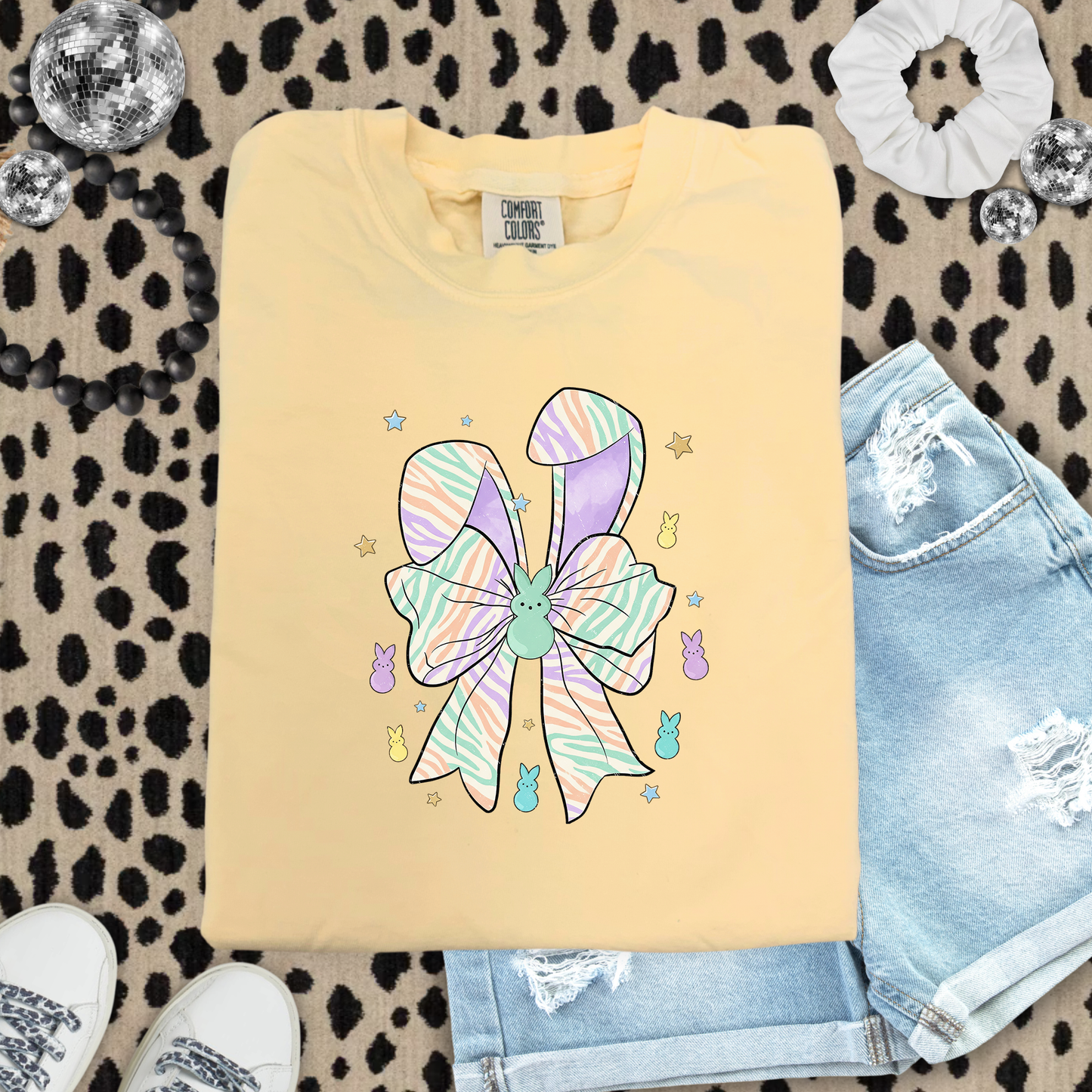 Bunny Bow Unisex Adult Butter Tshirt