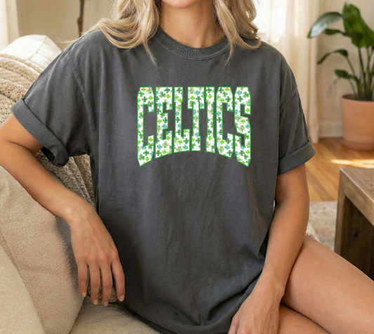 Celtics Clover Unisex Pepper Comfort Colors Tshirt
