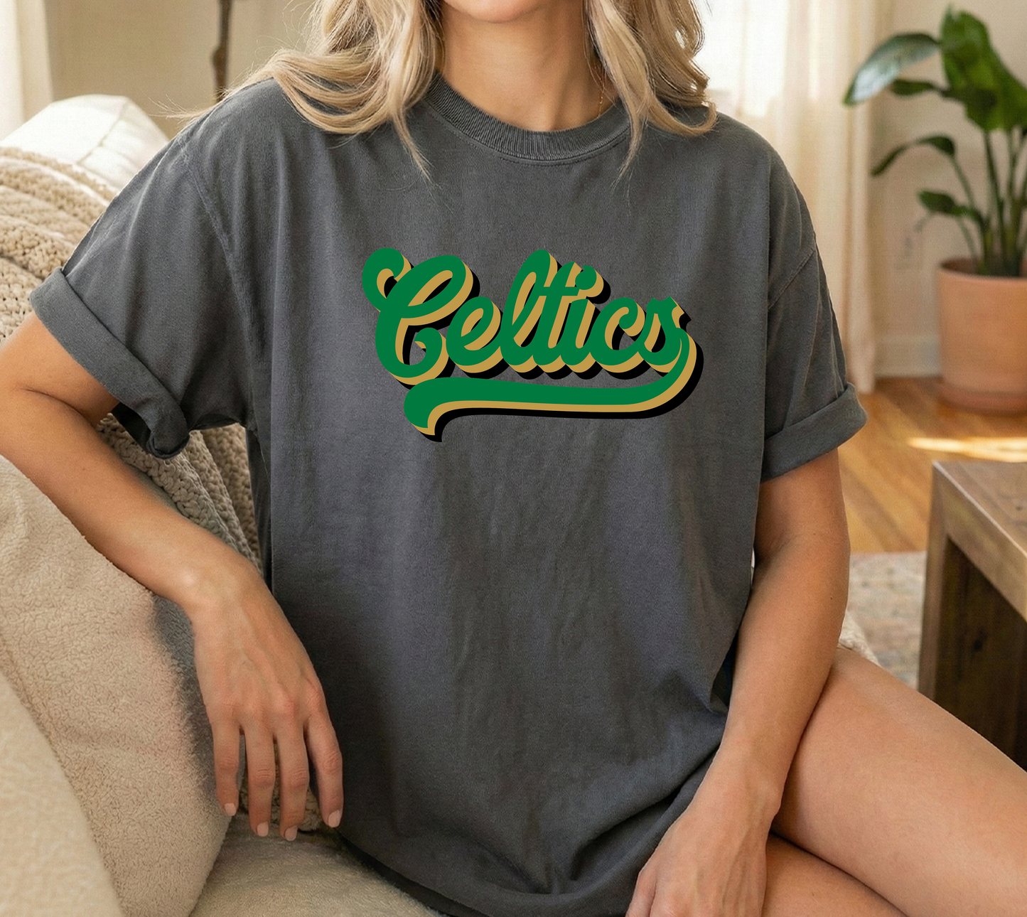 Celtics Script Pepper Unisex Comfort Colors Tshirt