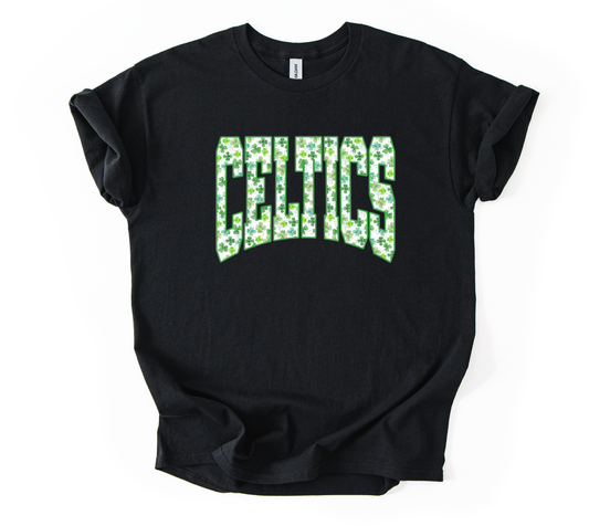 Celtics Clover Unisex Black Gildan Tshirt