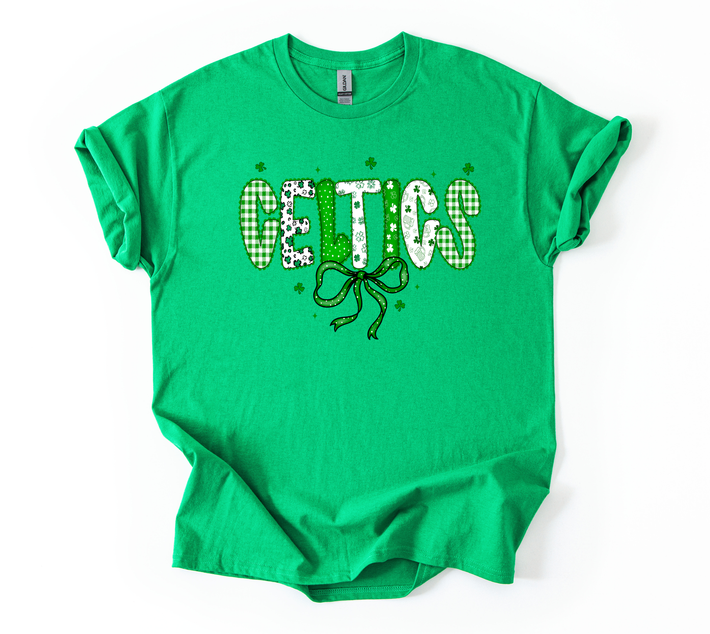 Celtics multi pattern Irish Green Unisex Gildan Tshirt