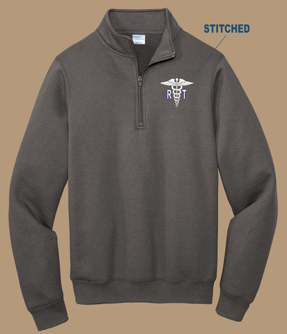 RT Cadeuceus Port & Co. Embroidered 1/4 zip Fleece Pullover