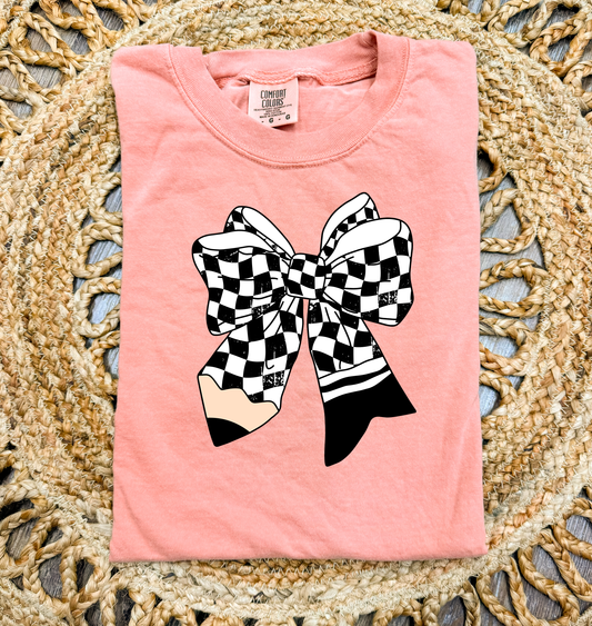 Checkered Pencil Unisex Comfort Colors Terracotta T shirt