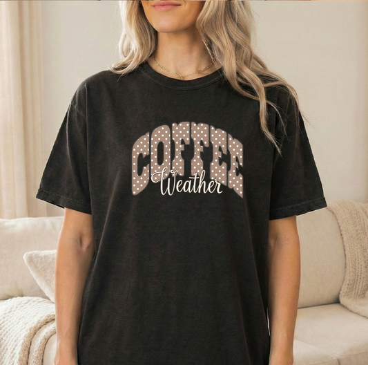 Coffee Weather 2 Unisex Comfort Colors Black Tshirt