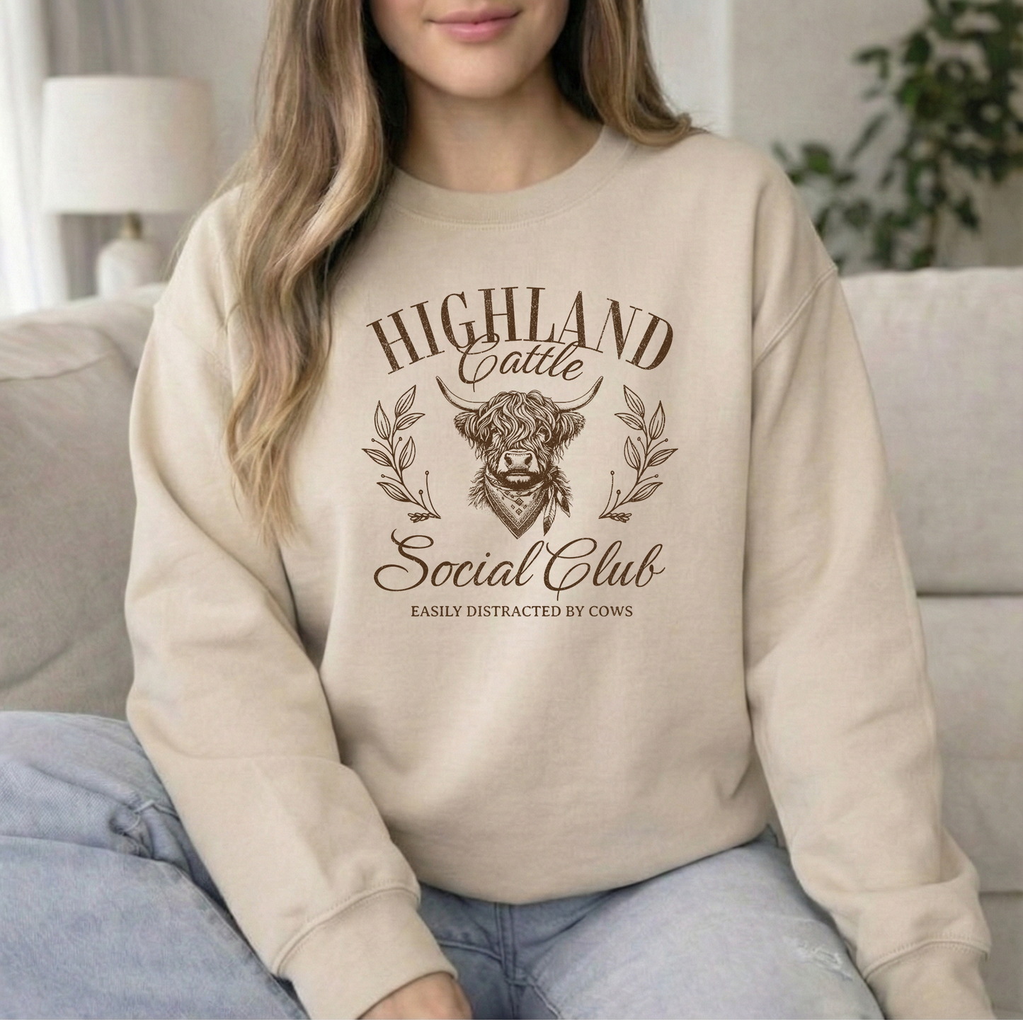 Cow Social Sand Crew Sweatshirt