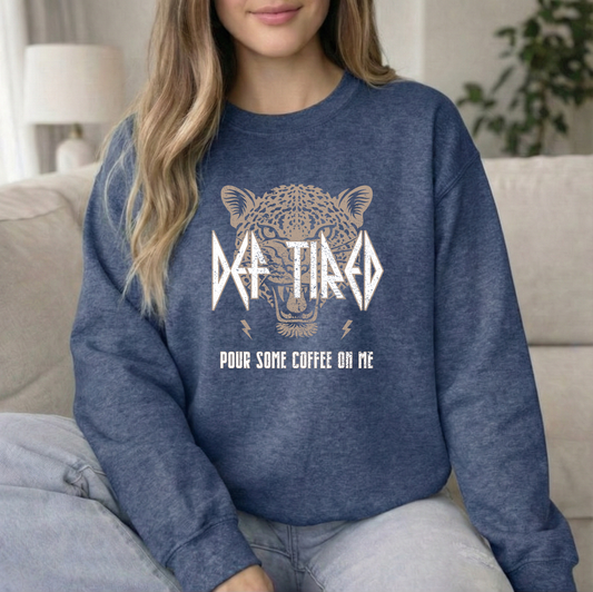 Def Tired Heather Navy Crew Sweatshirt