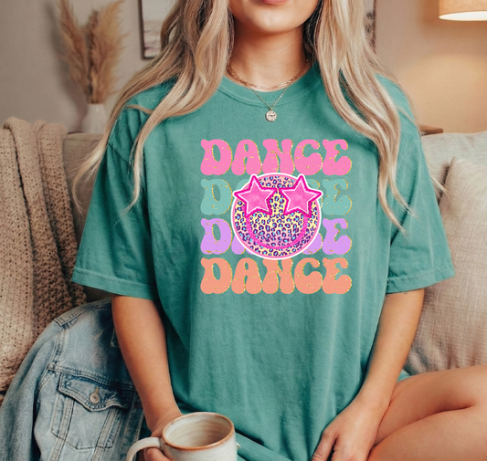 Dance Smiley Seafoam  Unisex Comfort Colors Tshirt