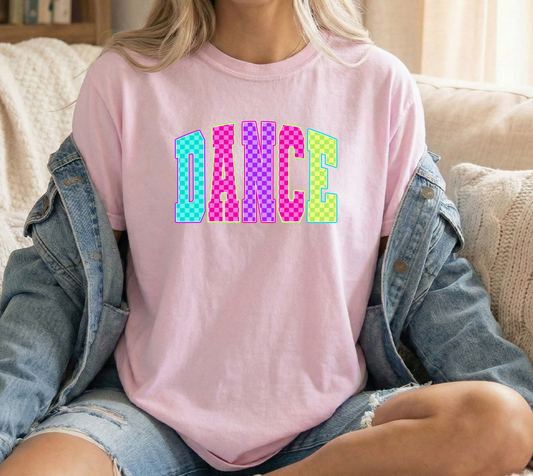 Dance Bright checkered Blossom Unisex Comfort Colors Tshirt