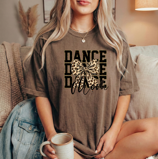 Dance mom leopard Unisex Comfort Colors Espresso Tshirt