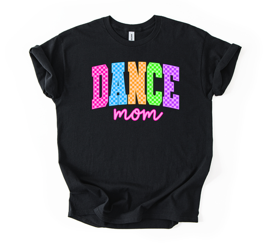 Dance mom bright checkered Black Gildan Unisex Tshirt