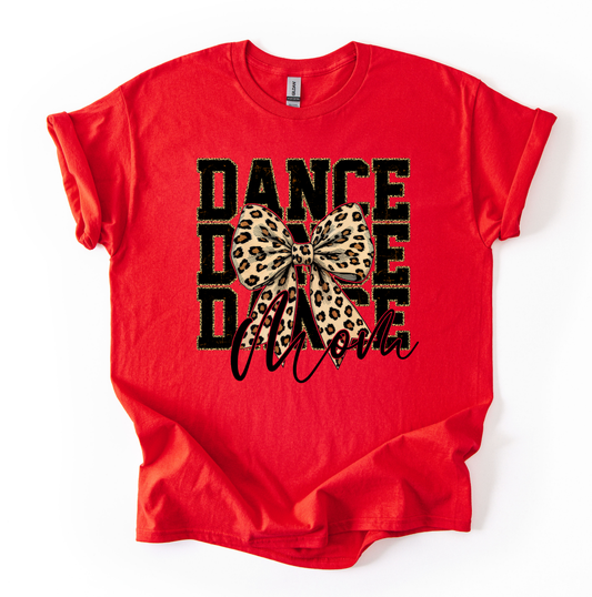 Dance mom leopard Unisex Gildan Red Tshirt