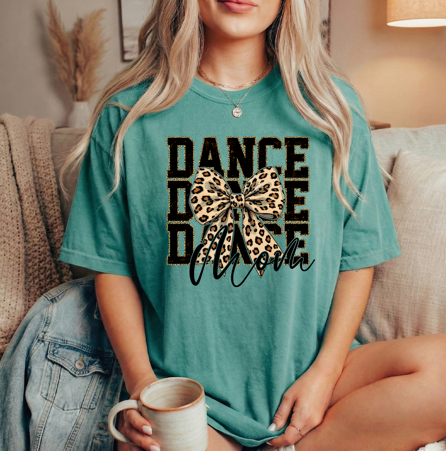 Dance mom leopard Unisex Comfort Colors Seafoam Tshirt