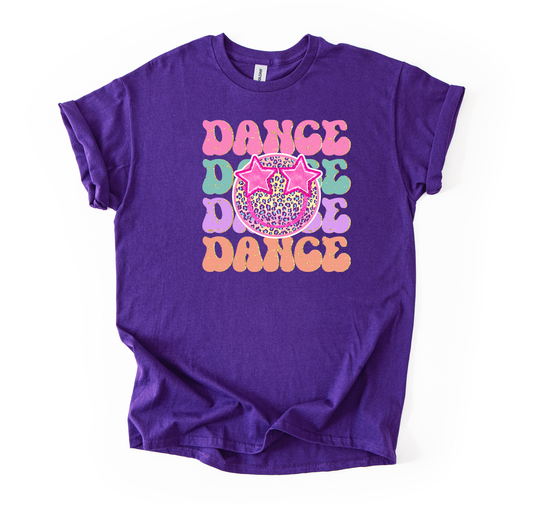 Dance Smiley Purple Youth Gildan Tshirt