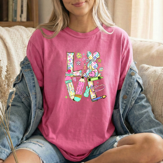 Easter Love Teacher Crunchberry Tshirt