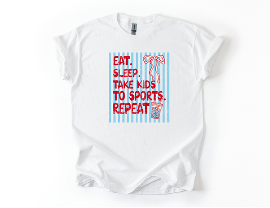 Eat Sleep Sports White Unisex Gildan Tshirt