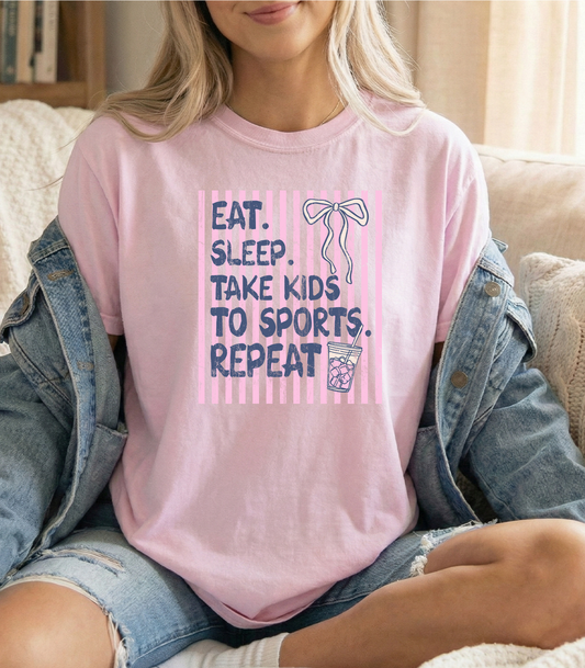 Eat Sleep Sports Blossom Unisex Comfort Colors Tshirt