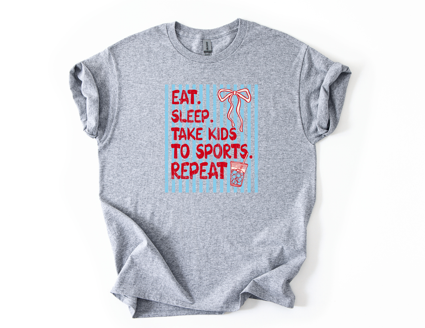 Eat Sleep Sports Sports Grey Unisex Gildan Tshirt