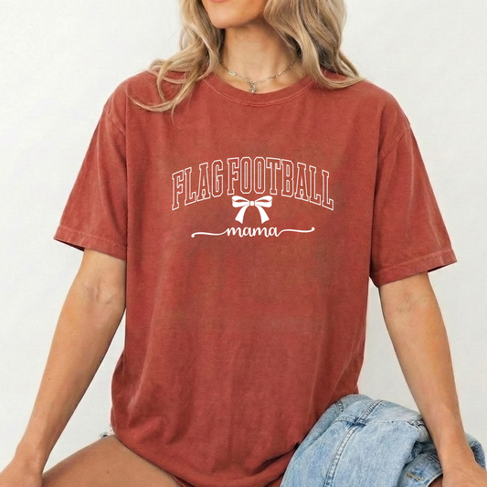 Flag Football Mama Unisex Brick Comfort Colors Tshirt
