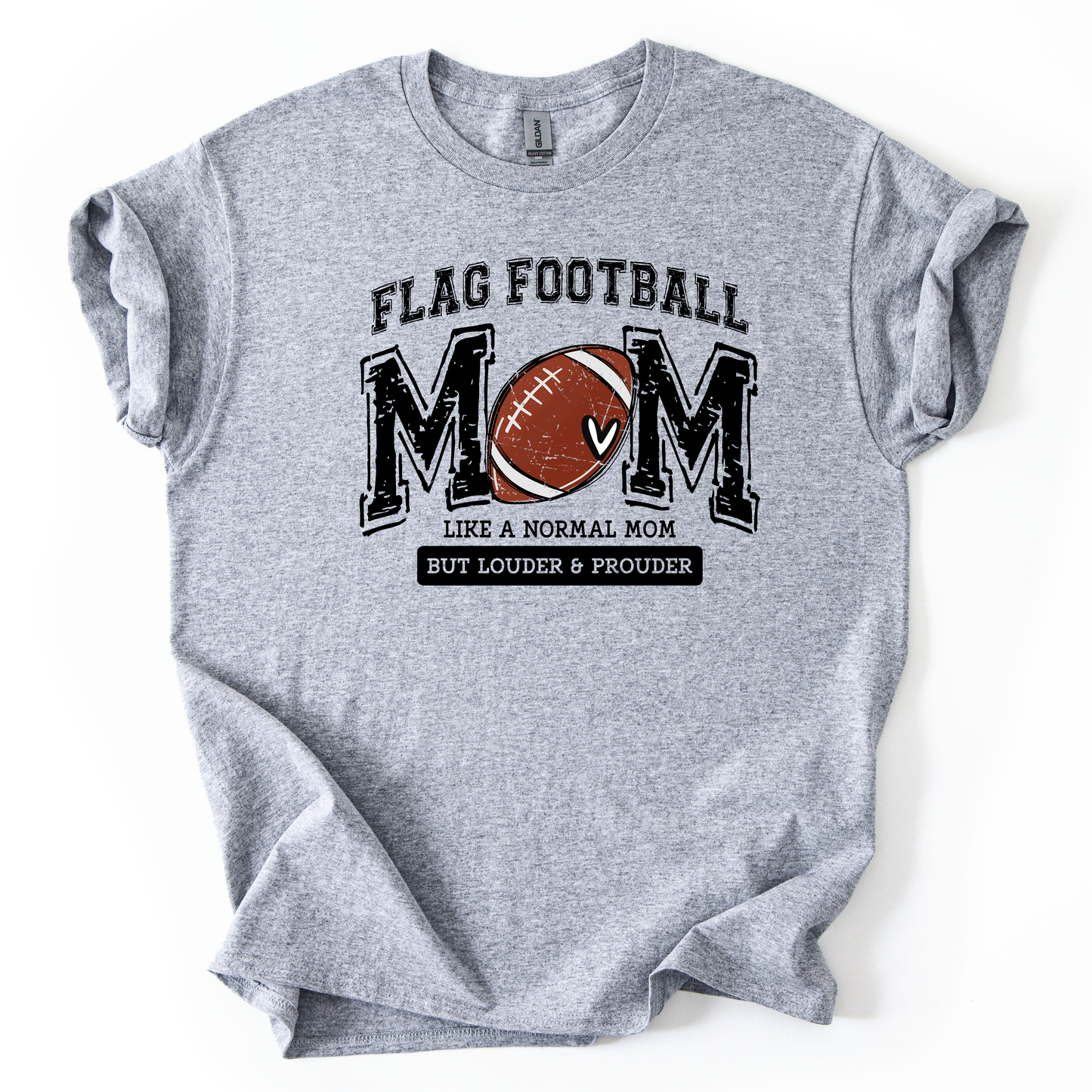 Flag Mom Unisex Sports Grey Gildan Tshirt