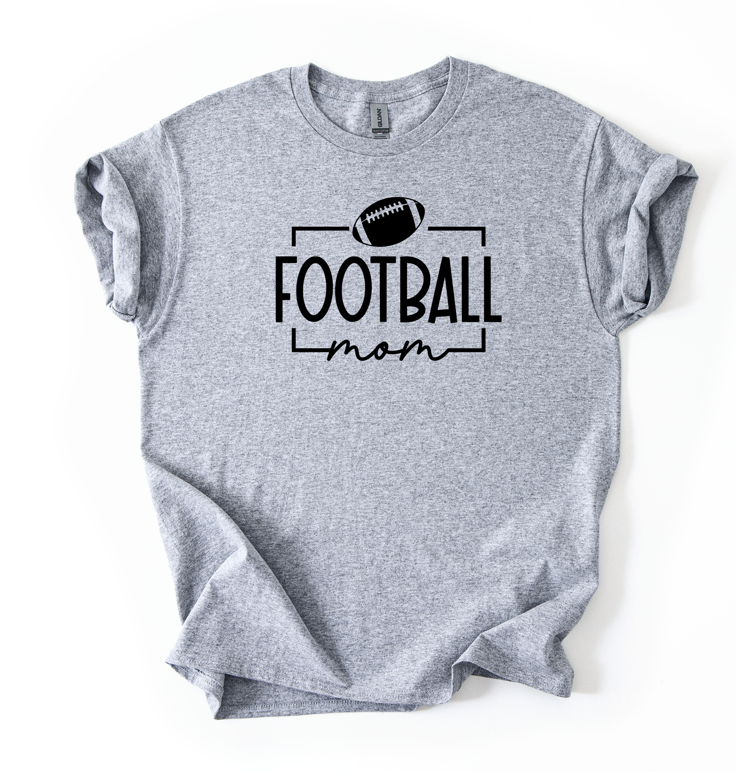 Football mom simple unisex Sports grey Gildan T shirt
