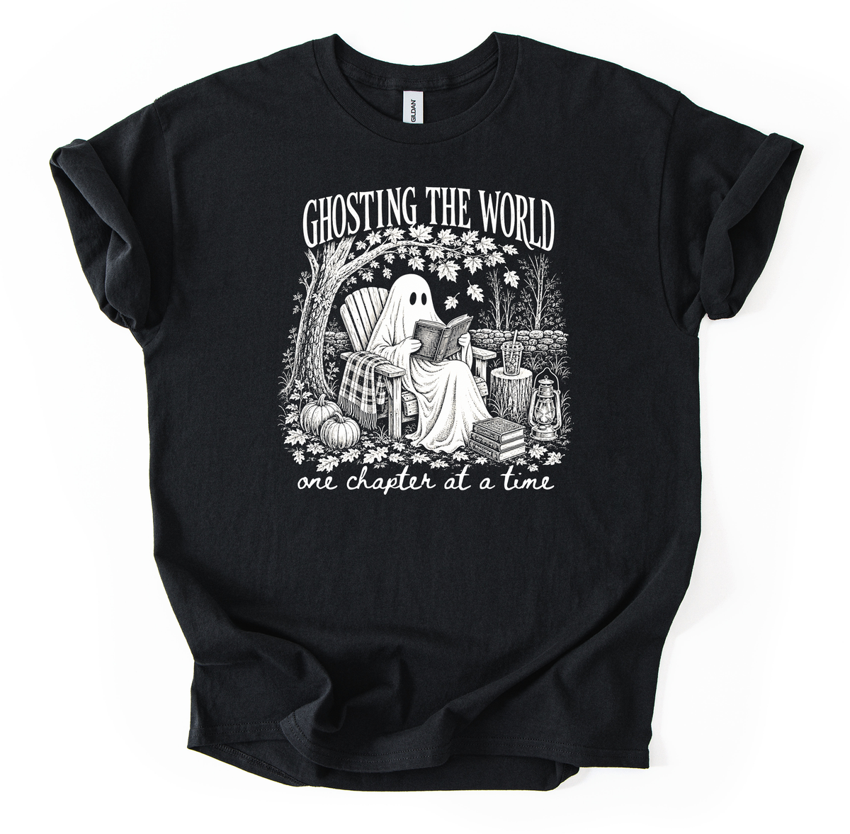 Ghosting the world Unisex Black Gildan Tshirt