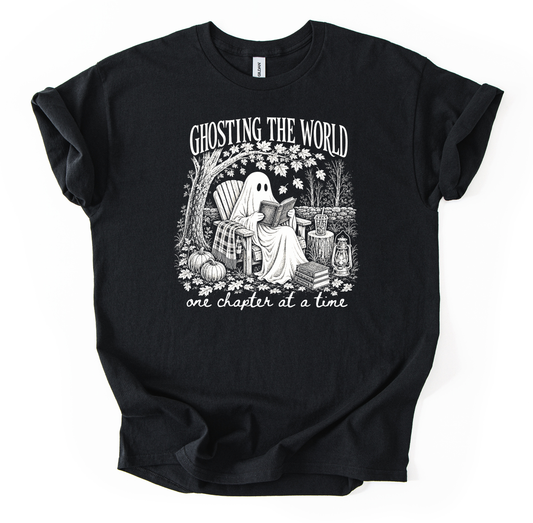 Ghosting the world Unisex Black Gildan Tshirt