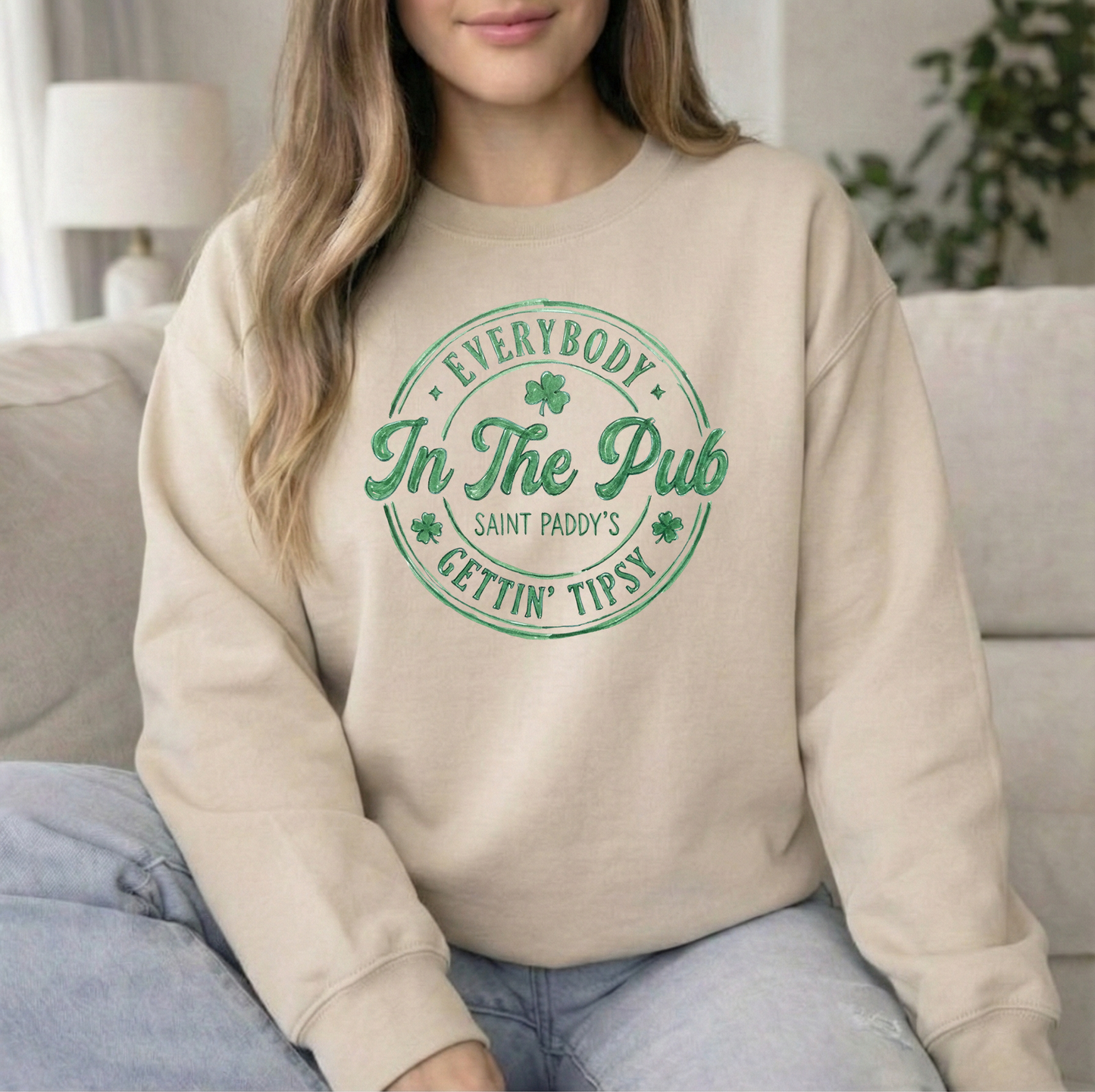 Green Tipsy Sand Crew Sweatshirt