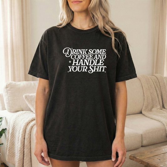 Handle your S White Black Tshirt