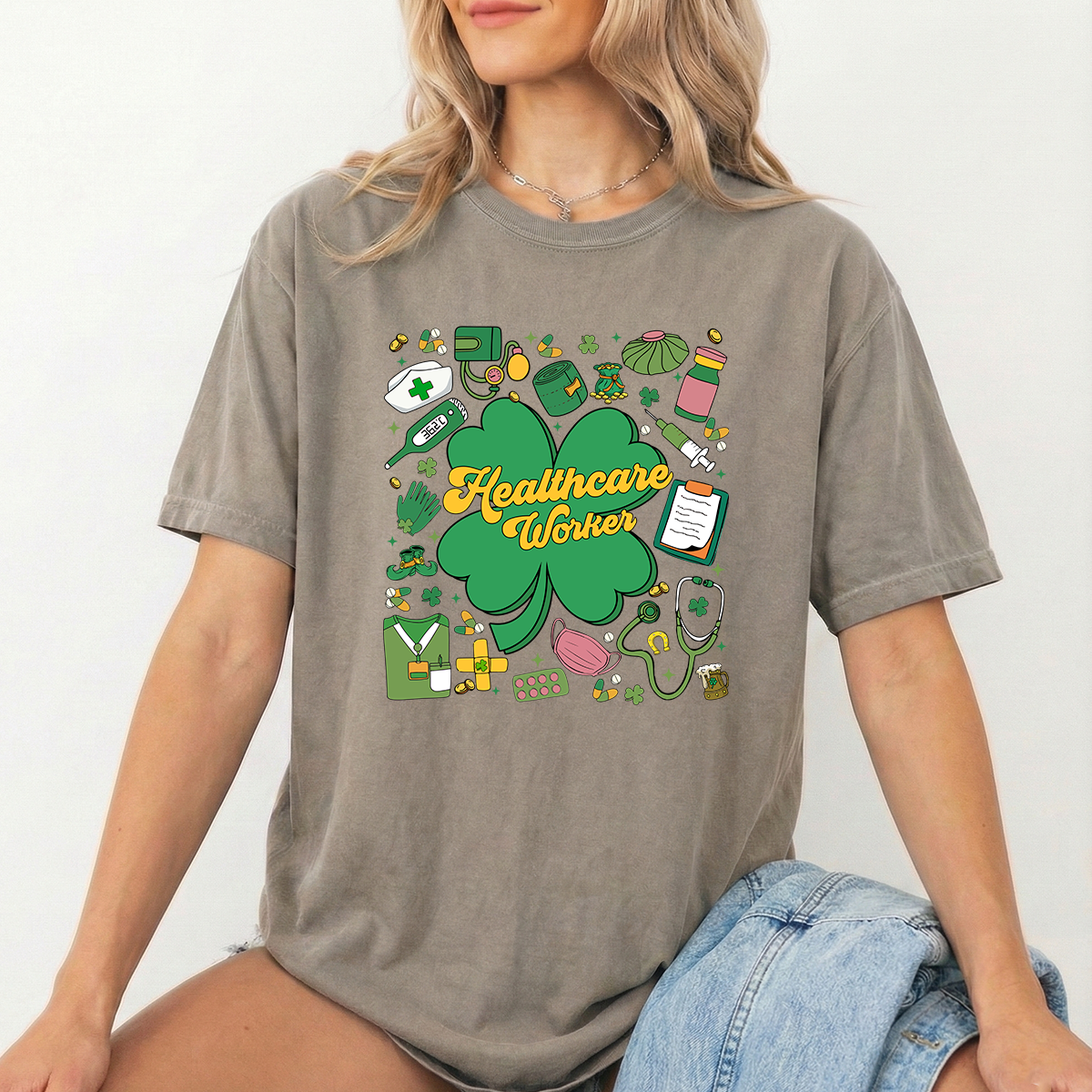 Healthcare St Pats Khaki Tshirt