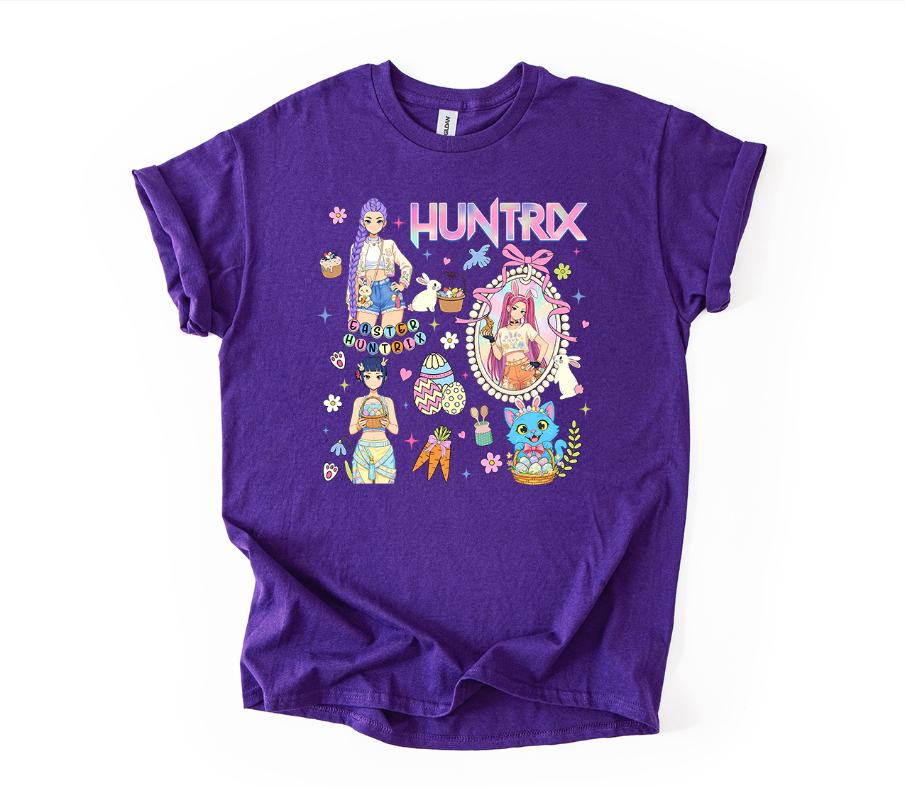 Huntrix Easter Purple Gildan Unisex Adult Tshirt