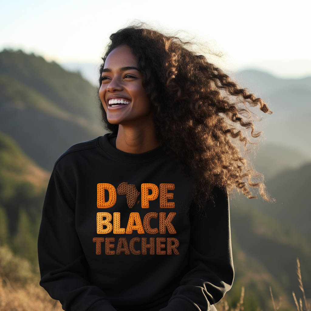 Dope Teacher black crew sweatshirt