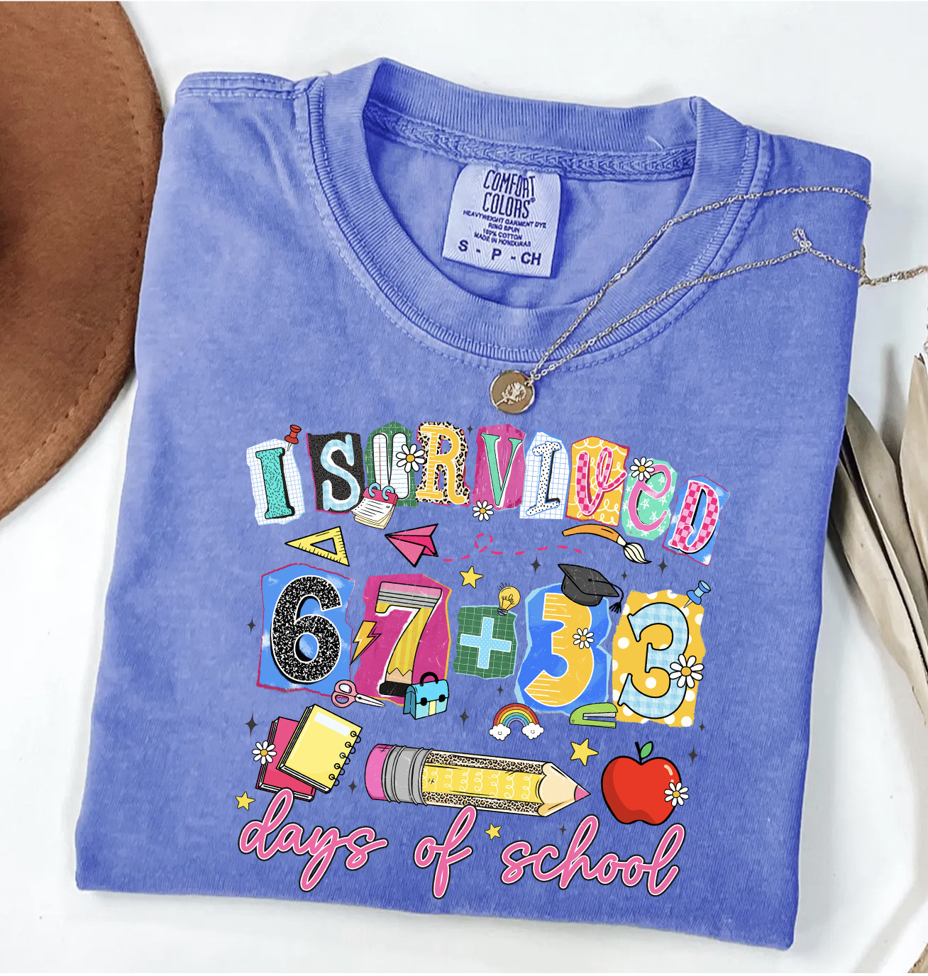 Survived 100 Flo Blue T-shirt