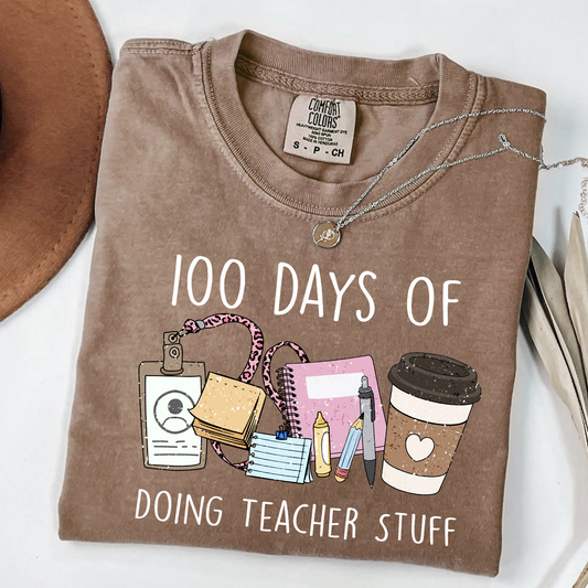 100th day of teacher stuff Espresso Tshirt