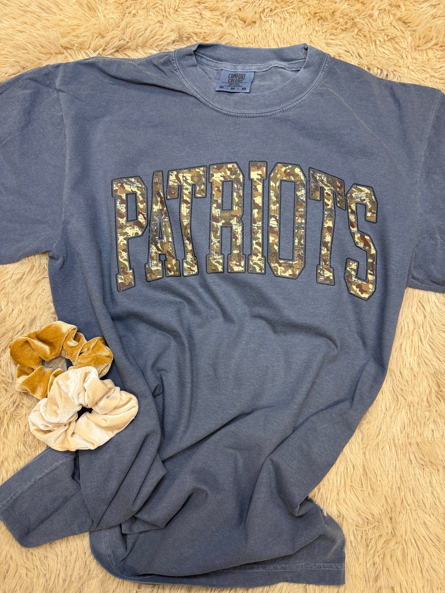 Patriots Vintage Camo Print Denim T-shirt