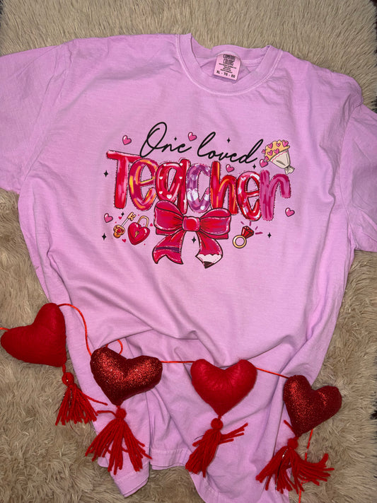 Cute One Loved Teacher Rose Quartz T-shirt