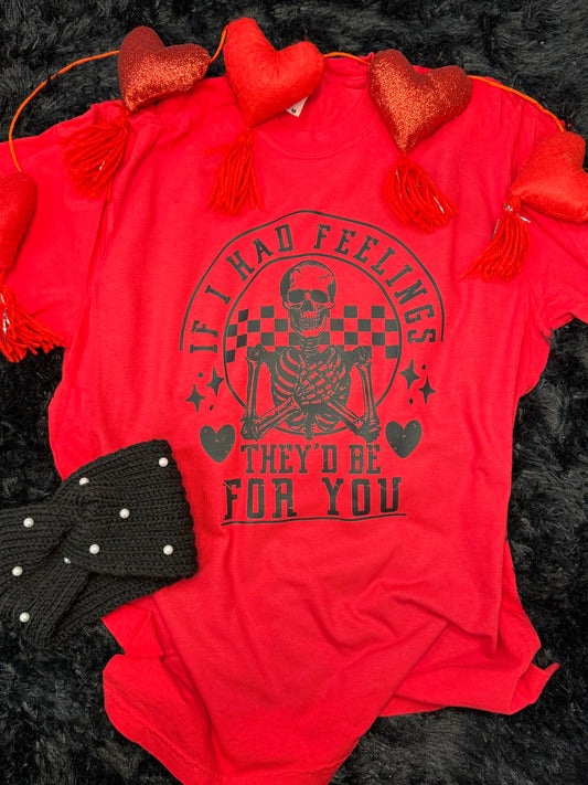 Skeleton Valentines Red T-shirt