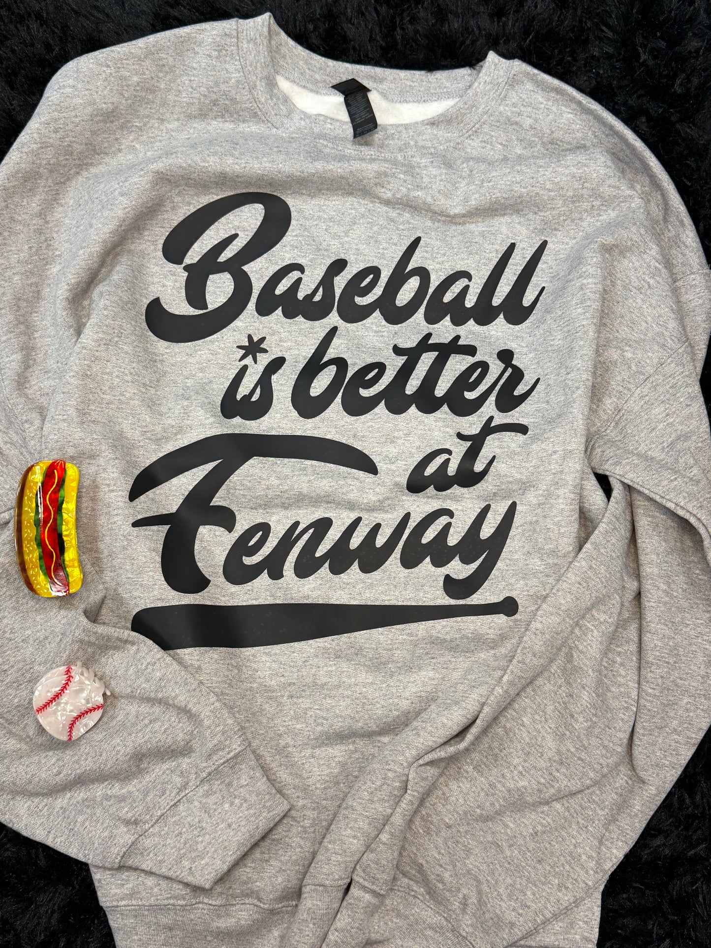 Baseball is Better at Fenway Sport grey crewneck Sweatshirt