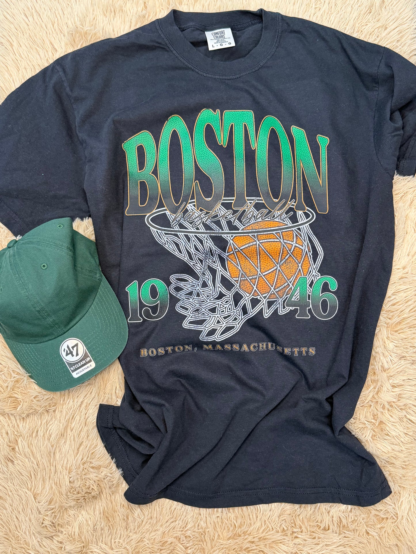 Boston Basketball Classic Black T-shirt
